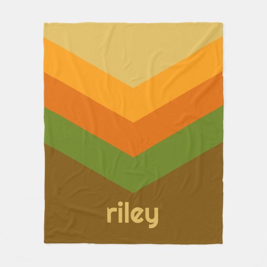 ヴィンテージウインドブレーカーカラーブロックダーツ名前をカスタムする フリースブランケット (正面)