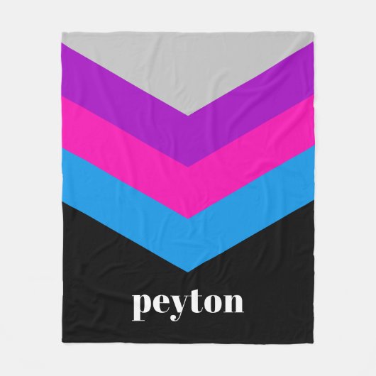 ヴィンテージウインドブレーカーカラーブロックダーツ名前をカスタムする フリースブランケット (正面)