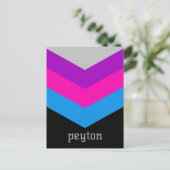 ヴィンテージウインドブレーカーカラーブロックダーツ名前をカスタムする ポストカード (スタンド正面)