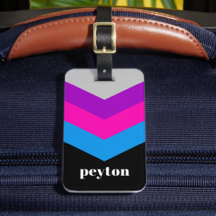 ヴィンテージウインドブレーカーカラーブロックダーツ名前をカスタムする ラゲッジタグ