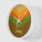 ヴィンテージウインドブレーカーカラーブロックダーツ名前をカスタムする 壁時計 (傾斜)