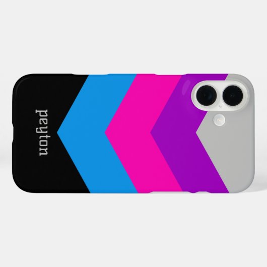 ヴィンテージウインドブレーカーカラーブロックダーツ名前をカスタムする Case-Mate iPhoneケース (裏面 (横))