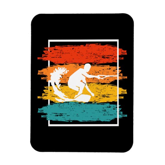 ヴィンテージウェイクボーディングウェイクサーフンウェイクサーファー マグネット (縦)