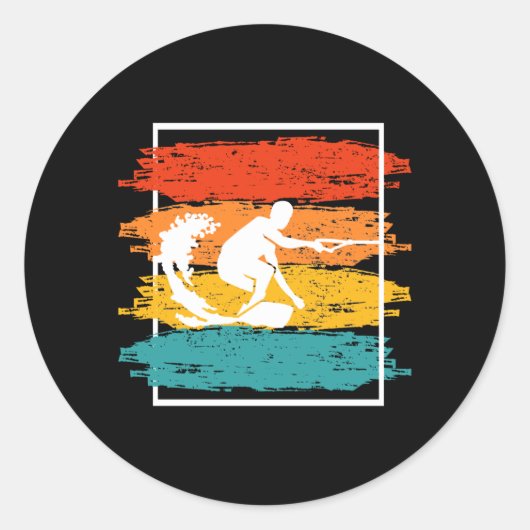 ヴィンテージウェイクボーディングウェイクサーフンウェイクサーファー ラウンドシール (正面)