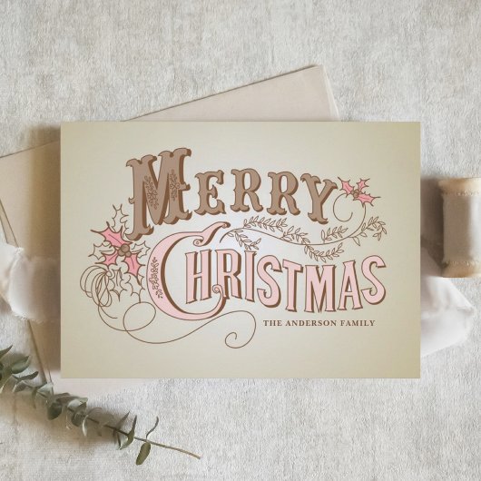 ヴィンテージウェスタンタイポグラフィメリークリスマス シーズンカード