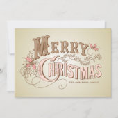 ヴィンテージウェスタンタイポグラフィメリークリスマス シーズンカード (正面)