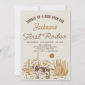 ヴィンテージウェスタンファースト・ロデオ1歳の誕生日 招待状 (正面)