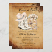 ヴィンテージウェスタンブーツまたはボージェンダーのリビール 招待状 (正面/裏面)