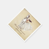 ヴィンテージウェスタン女性のカーボーイアンドホースキンセアニェラ スタンダードカクテルナプキン (角)