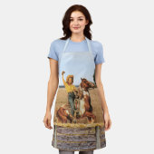 ヴィンテージウェスタン女性のカーボーイオンホースウィークエプロン エプロン (着用した状態)