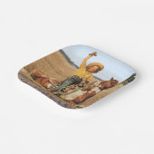 ヴィンテージウェスタン女性のカーボーイオンホースウィークスクエア ペーパープレート (傾斜あり)