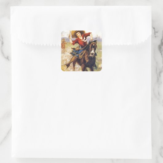 ヴィンテージウェスタン女性のカーボーイオンホース スクエアシール (バッグ)