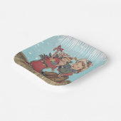 ヴィンテージウェスタン女性のカーボーイキッドとクリスマスストッキング ペーパープレート (傾斜あり)