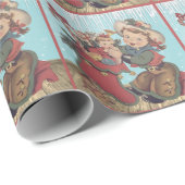 ヴィンテージウェスタン女性のカーボーイキッドとクリスマスストッキング ラッピングペーパー (ロールコーナー)