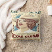 ヴィンテージウェスタン女性のカーボーイシンガーテキサス州海南 クッション (ブランケット)