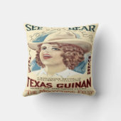 ヴィンテージウェスタン女性のカーボーイシンガーテキサス州海南 クッション (裏面)