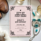 ヴィンテージウェスタン女性のカーボーイロデオ30th誕生日パーティー 招待状