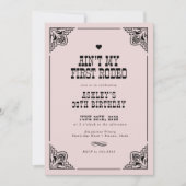 ヴィンテージウェスタン女性のカーボーイロデオ30th誕生日パーティー 招待状 (正面)