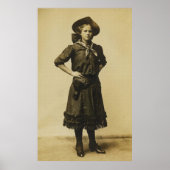 ヴィンテージウェスタン女性のカーボーイ写真 ポスター (正面)