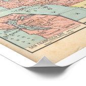 ヴィンテージウェスタン州マップ ポスター (角)