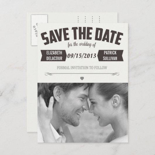 ヴィンテージウェスタン日付写真はがきを保存 案内ポストカード (正面/裏面)