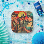 ヴィンテージウェスタン漫画イラストレーション ペーパープレート (パーティー)