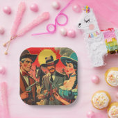 ヴィンテージウェスタン漫画イラストレーション ペーパープレート (パーティー)