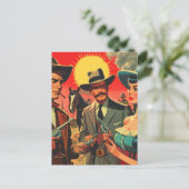 ヴィンテージウェスタン漫画イラストレーション ポストカード (スタンド正面)