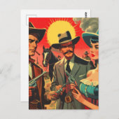 ヴィンテージウェスタン漫画イラストレーション ポストカード (正面/裏面)