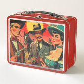 ヴィンテージウェスタン漫画イラストレーション メタルランチボックス (正面)