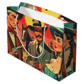 ヴィンテージウェスタン漫画イラストレーション ラージペーパーバッグ (裏面アングル)