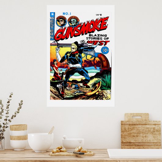ヴィンテージウェスタン漫画 – ガンスモーク#1 ポスター (キッチン)
