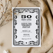 ヴィンテージウェスタン白黒カウボーイ素朴誕生日 招待状