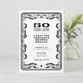 ヴィンテージウェスタン白黒カウボーイ素朴誕生日 招待状 (スタンド正面)