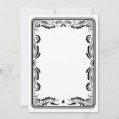 ヴィンテージウェスタン白黒カウボーイ素朴誕生日 招待状 (裏面)