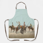 ヴィンテージウェスタン4カウボーイズオンバッキングホース エプロン (正面)