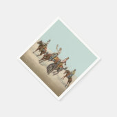 ヴィンテージウェスタン4カウボーイズオンバッキングホース スタンダードカクテルナプキン (角)