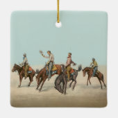 ヴィンテージウェスタン4カウボーイズオンバッキングホース セラミックオーナメント (裏面)