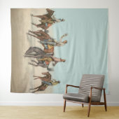 ヴィンテージウェスタン4カウボーイズオンバッキングホース タペストリー (インサイチュ(横))