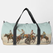 ヴィンテージウェスタン4カウボーイズオンバッキングホース ダッフルバッグ (正面)