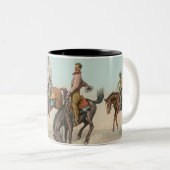 ヴィンテージウェスタン4カウボーイズオンバッキングホース ツートーンマグカップ (正面右)
