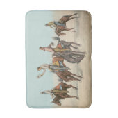 ヴィンテージウェスタン4カウボーイズオンバッキングホース バスマット (正面縦)