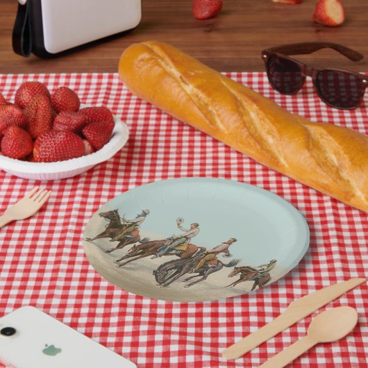 ヴィンテージウェスタン4カウボーイズオンバッキングホース ペーパープレート (ピクニック)