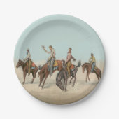 ヴィンテージウェスタン4カウボーイズオンバッキングホース ペーパープレート (正面)