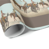 ヴィンテージウェスタン4カウボーイズオンバッキングホース ラッピングペーパー (ロールコーナー)