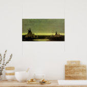 ヴィンテージウェスタン、インディアンキャンプアットドーンバイタヴェルニエ ポスター (キッチン)