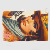 ヴィンテージウェスタン・ピン・アップ ゴルフタオル (横)