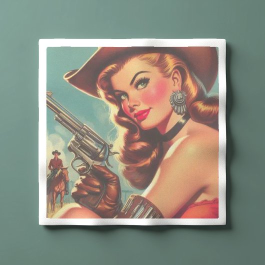 ヴィンテージウェスタン・ピン・アップ スタンダードカクテルナプキン