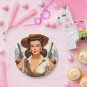 ヴィンテージウェスタン・ピン・アップ ペーパープレート (パーティー)