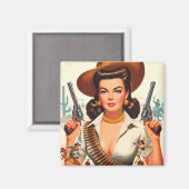 ヴィンテージウェスタン・ピン・アップ マグネット (正面/裏面)